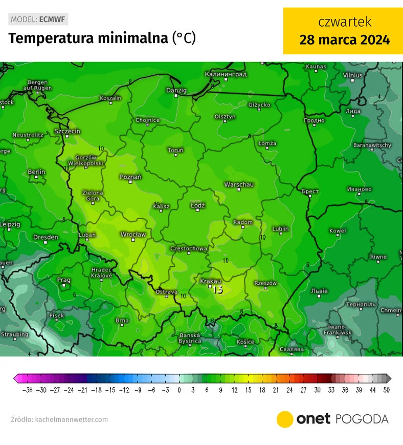 Nocne przymrozki całkowicie zanikną