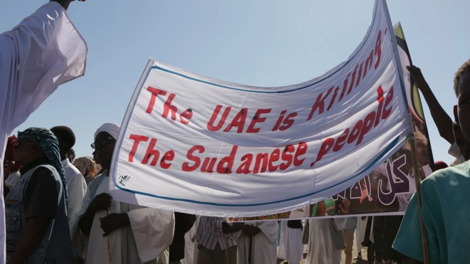 Protest protiv paravojnih snaga RSF u Meroveu u Sudanu 13. decembra 2025.