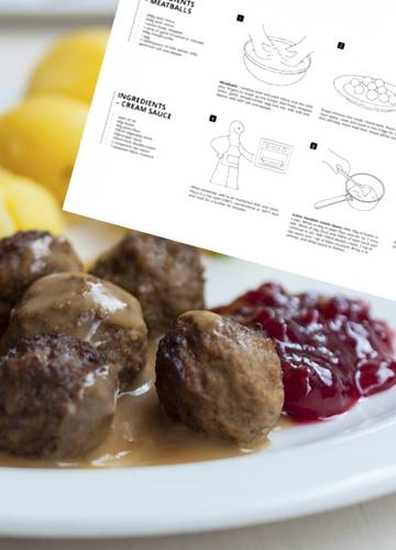 IKEA udostępnia przepis na szwedzkie klopsiki Kottbullar. Przypomina  instrukcję składania mebli - Noizz