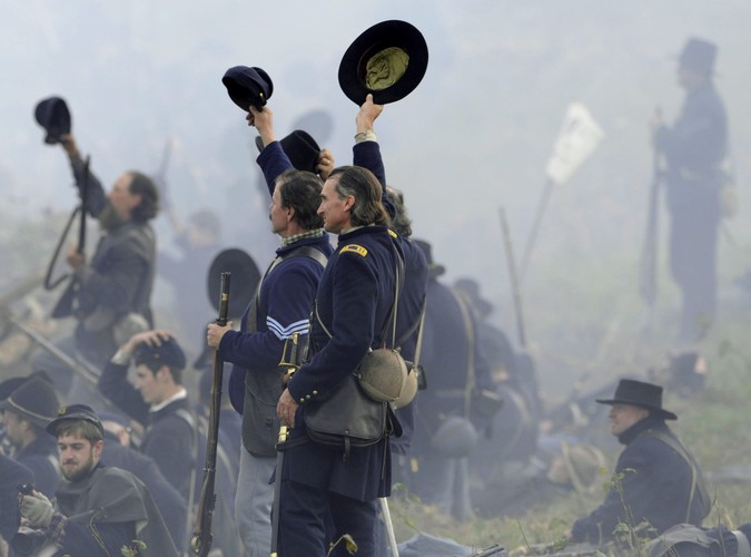 Żołnierze Unii cieszą się ze zwycięstwa