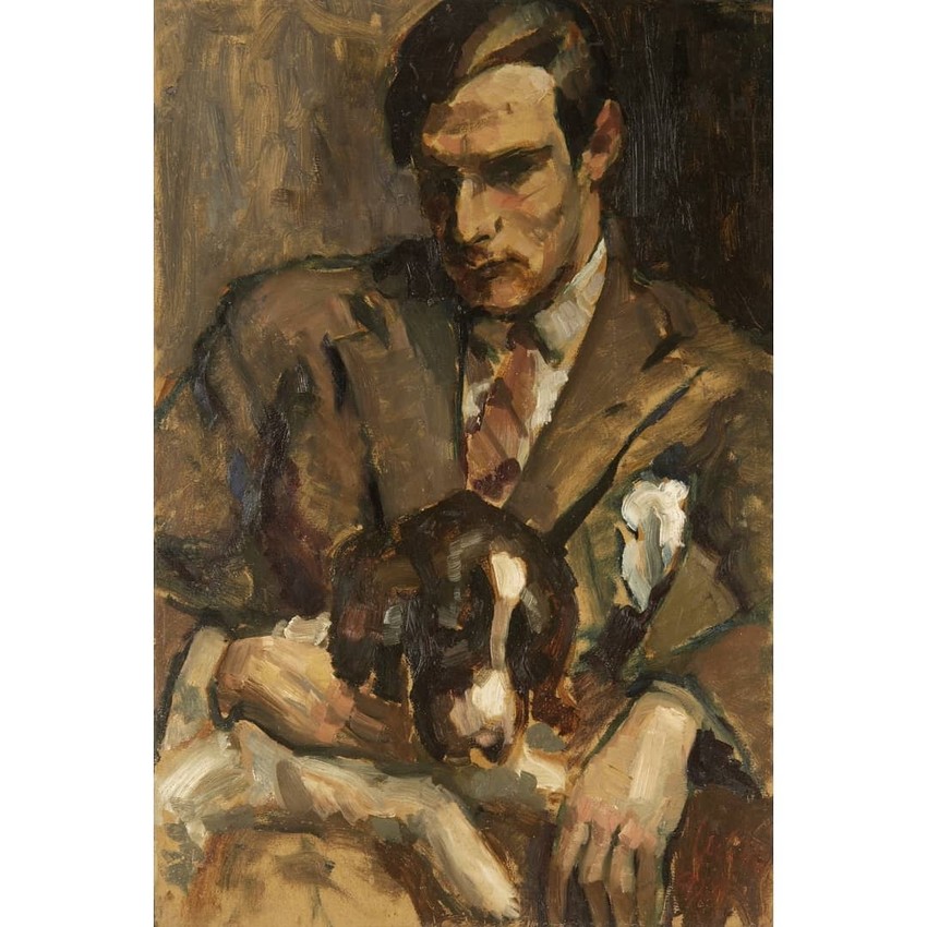   Milena Pavlović Barili Mladić sa psom (Gotfrid Kriger), 1928