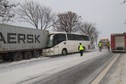 WIŚNIEWO WYPADEK AUTOBUS CIĘŻARÓWKA ZDERZENIE