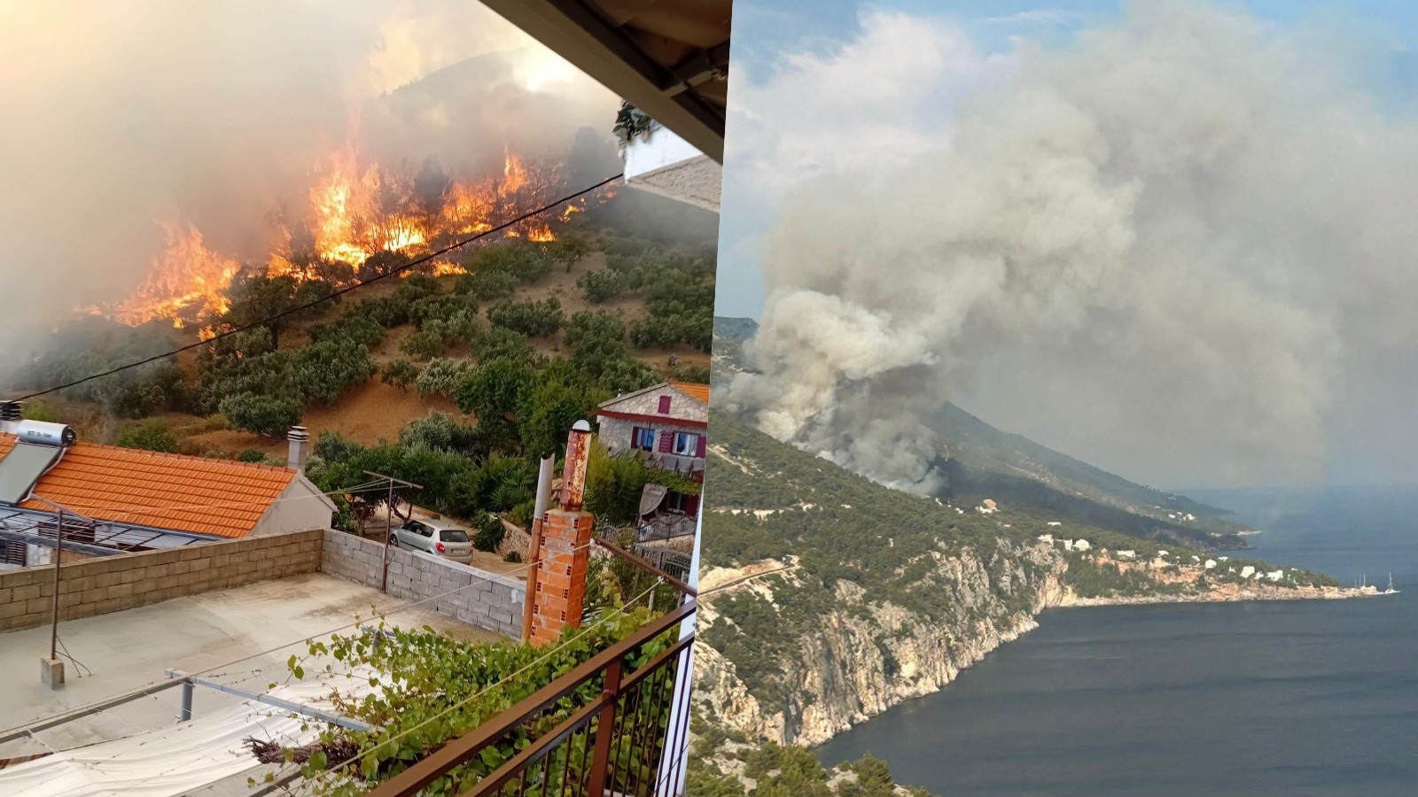 Požiar na chorvátskom ostrove Hvar.