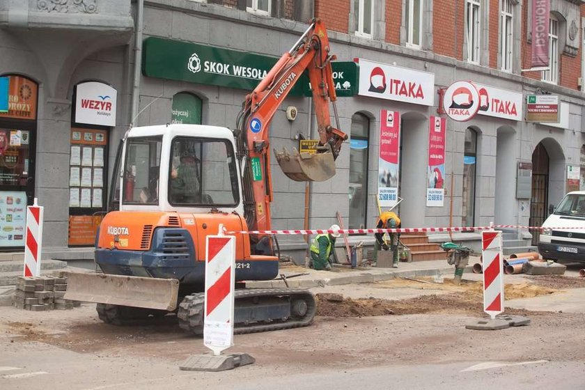 remont na ulicy Moniuszki w Katowicach