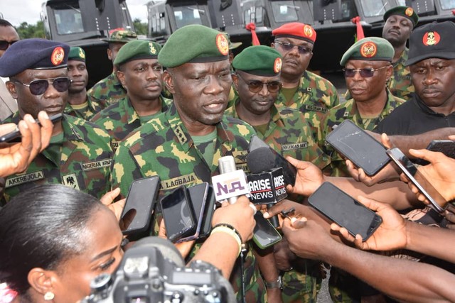 COAS Taoheed Lagbaja addressing the press [NAN]