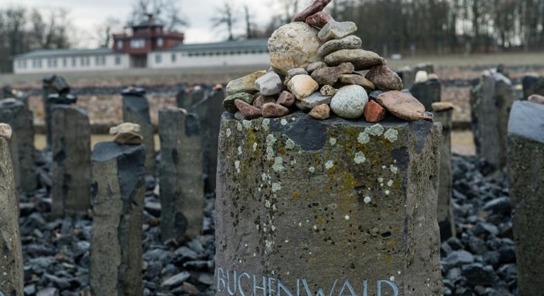 The Roma and Sinti murdered during the Holocaust are honoured at a memorial site in the former Nazi concentration camp Buchenwald in eastern Germany