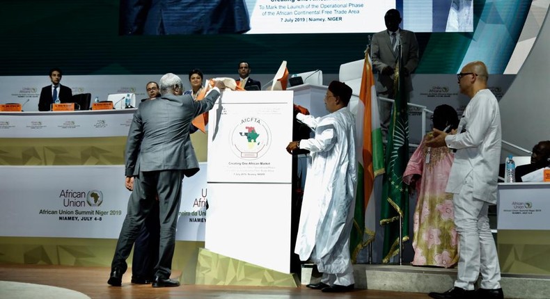 AU leaders kick off operational phase of the African Continental Free Trade Area #AfCFTA (Twitter/_AfricanUnion)