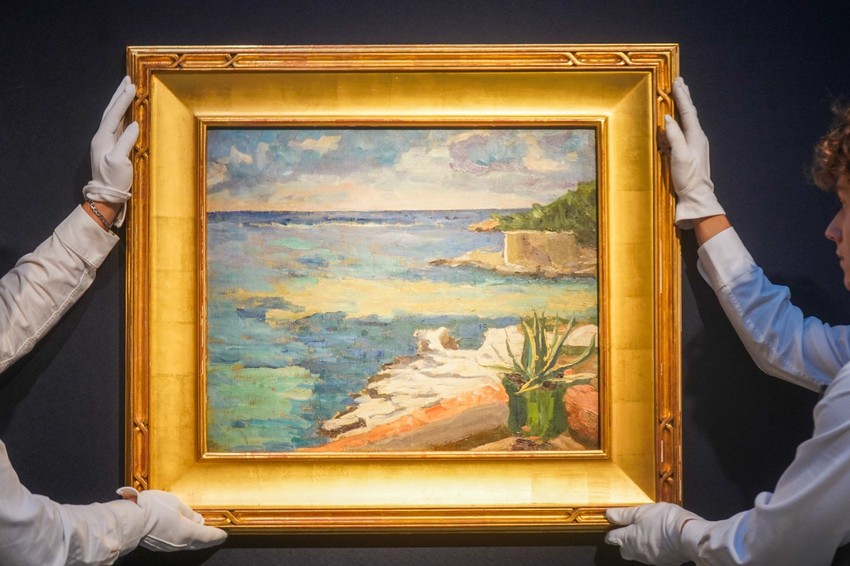 Vinston Čerčil, Coastal Scene in the South of France, with a Cactus