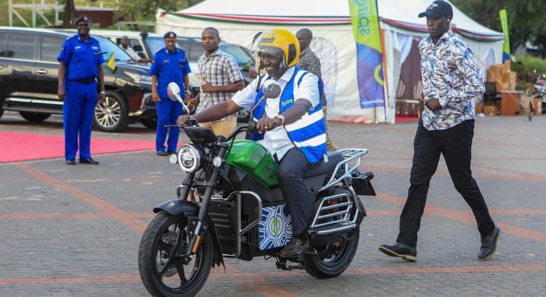 President Ruto announced a shift to electric motorbikes to combat rising fuel costs and environmental concerns.