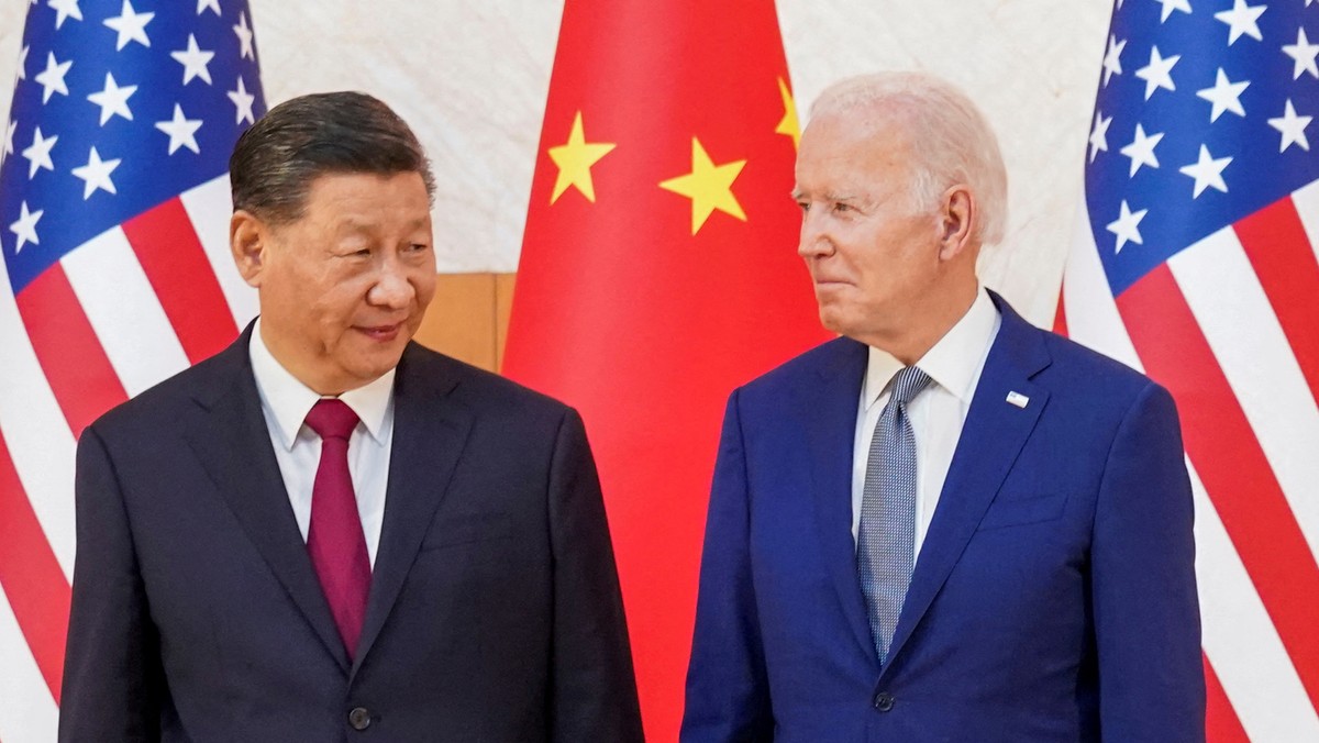 Xi Jinping i Joe Biden podczas szczytu G20 na Bali. 14 listopada 2022 r.