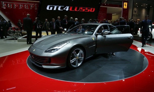 A Ferrari GTC4Lusso car is pictured at the 86th International Motor Show in Geneva