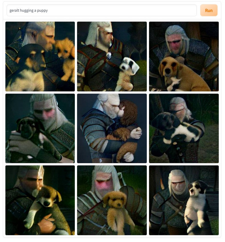 Geralt ze szczeniakiem