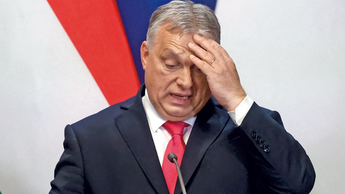 Viktor Orbán podczas konferencji prasowej, Budapeszt, 16 lutego 2024 r.