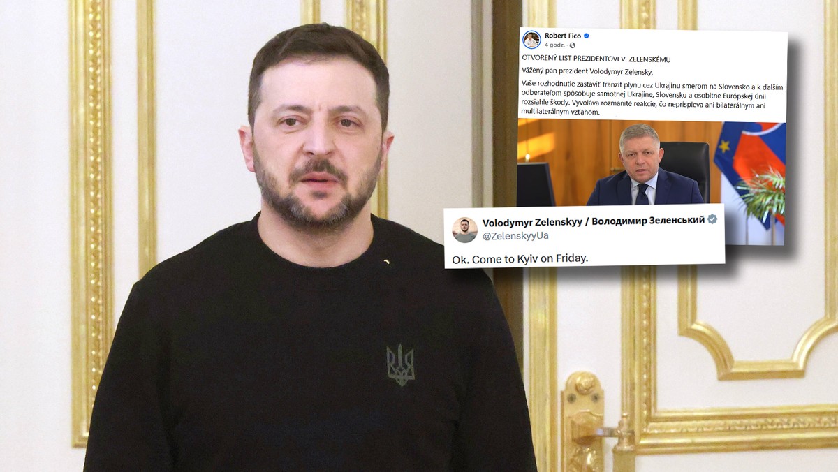 Wołodymyr Zełenski zaprasza Roberta Ficot do Kijowa na rozmowy o gazie z Rosji [Źródło: Onet]