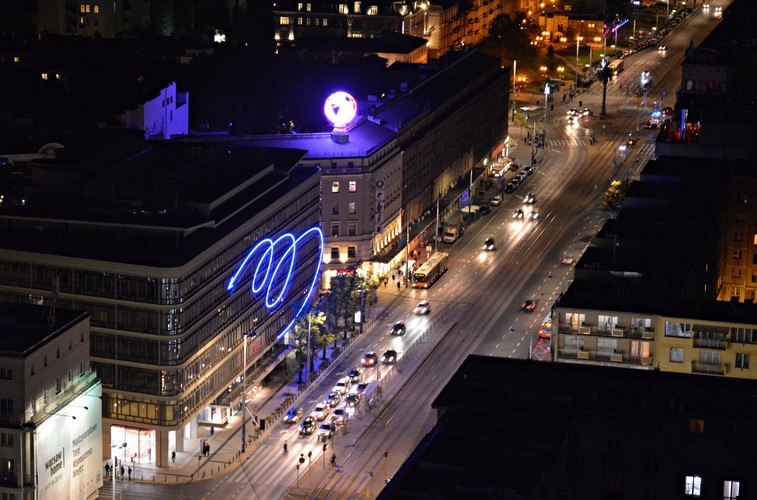 Warszawa nocą. Widok z Novotelu, fot. Dorota Kalinowska