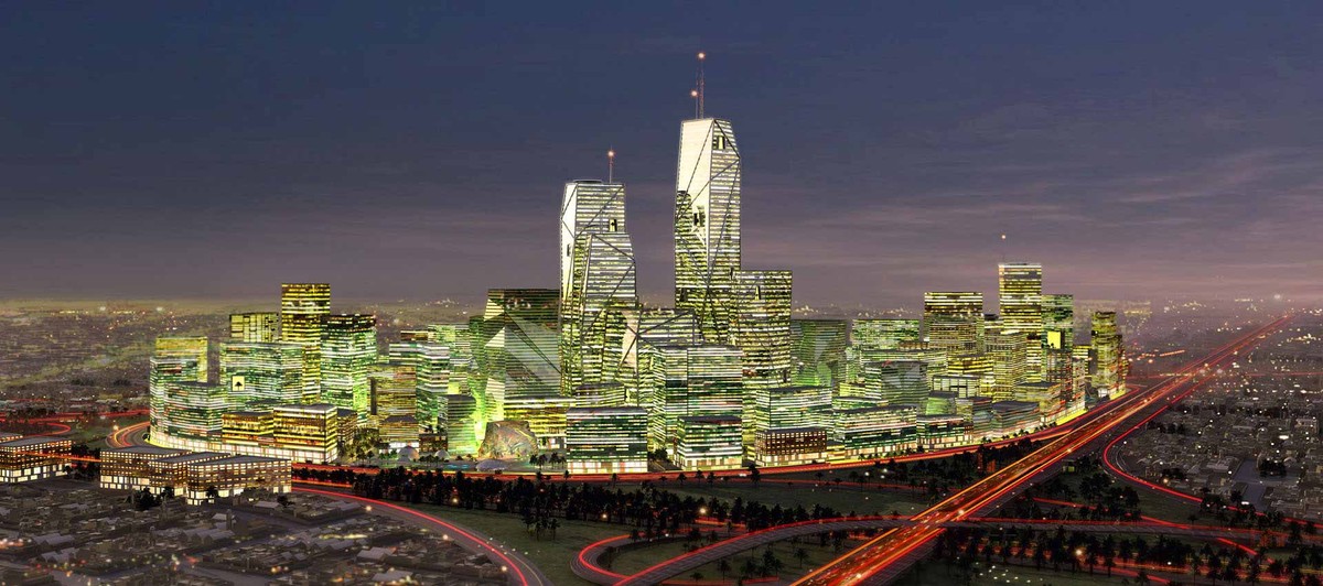 Wizualizacja dzielnicy finansowej Króla Abdullaha w Rijadzie, fot. Henning Larsen Architects