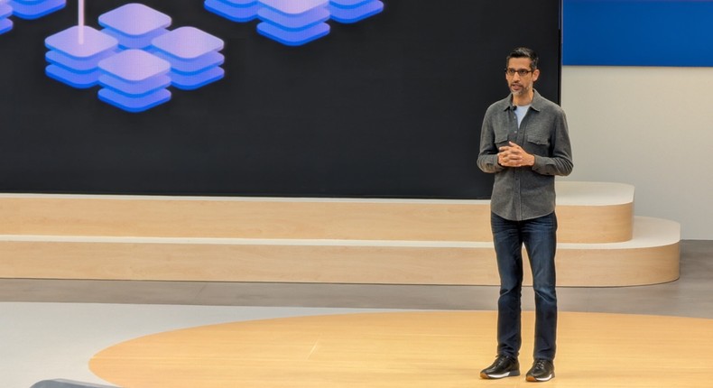 Google CEO Sundar Pichai speaks at Google I/OChristoph Dernbach/picture alliance via Getty Images