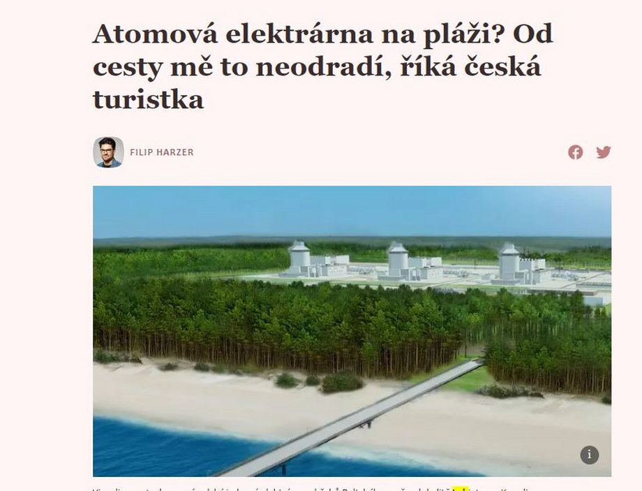 Elektrownia przy plaży? Dziennikarz pyta, czy ta wizja przeraża czeskich turystów
