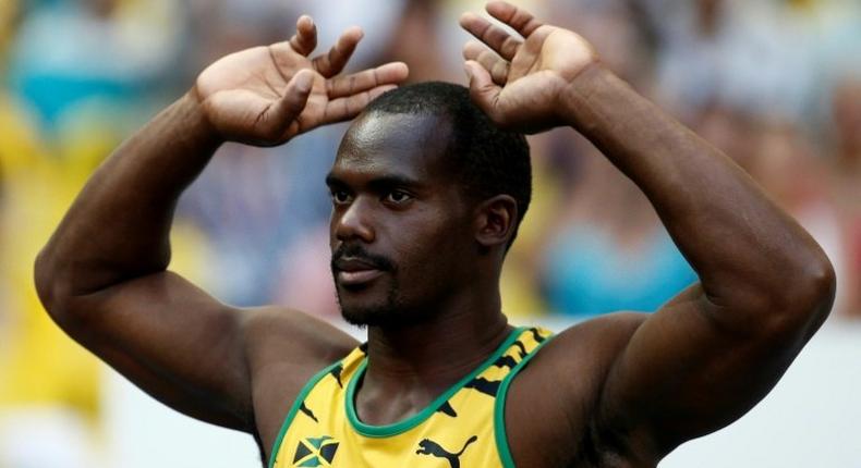 Jamaica's Nesta Carter after a men's 100 metres qualifier at the 2013 IAAF World Championships at the Luzhniki stadium in Moscow on August 10, 2013