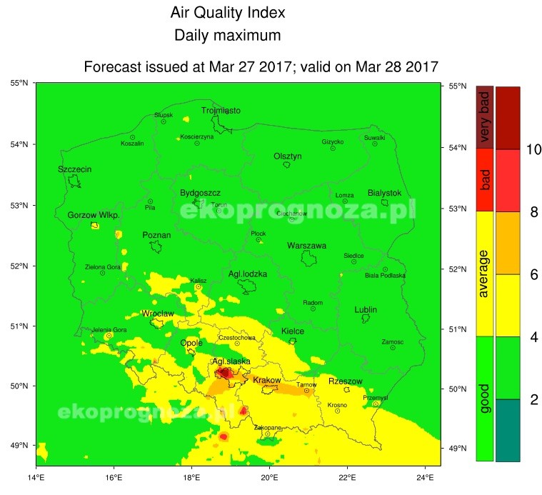 Ekoprognoza na 28 marca 2017 r.