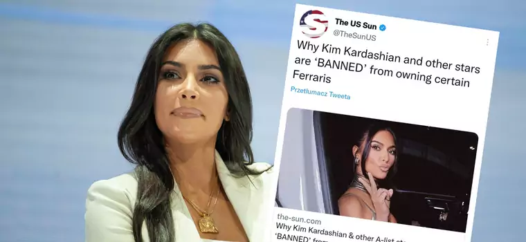 Kim Kardashian naraziła się marce Ferrari. Celebrytka trafiła na niechlubną listę