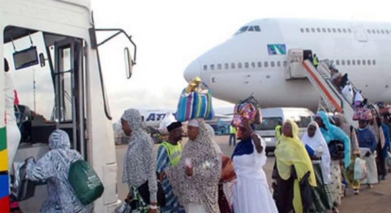 A file photo of hajj pilgrims arriving Nigeria from Mecca