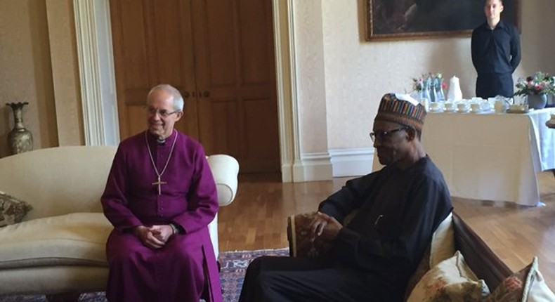 President Muhammadu Buhari meets with Archbishop of Canterbury, Justin Welby on May 13, 2016