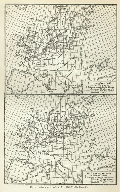 Mapa synoptyczna z końcówki XIX wieku