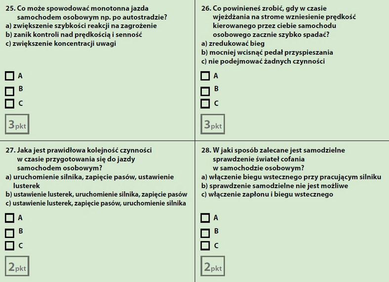 Egzamin teoretyczny na prawo jazdy -  zestaw 5