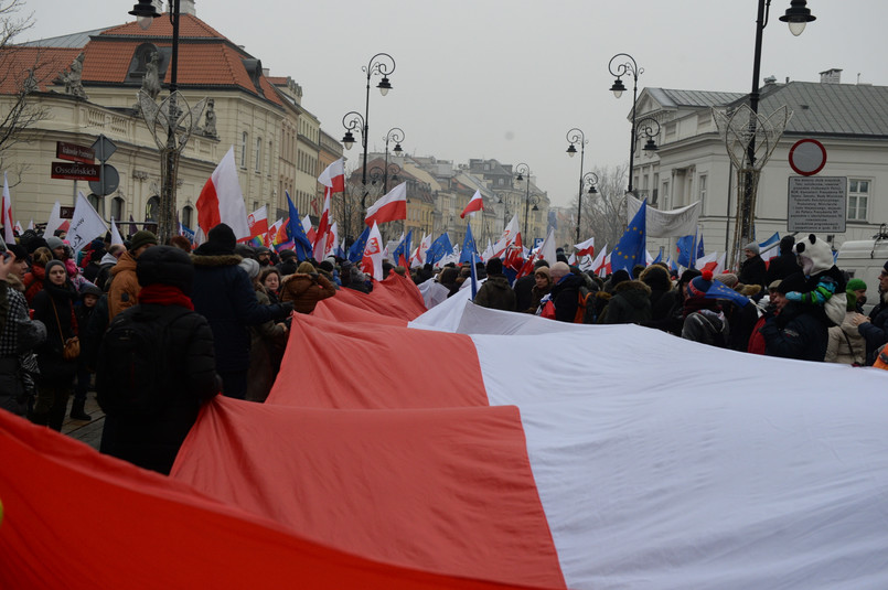 Protest przed Pałacem Prezydenckim