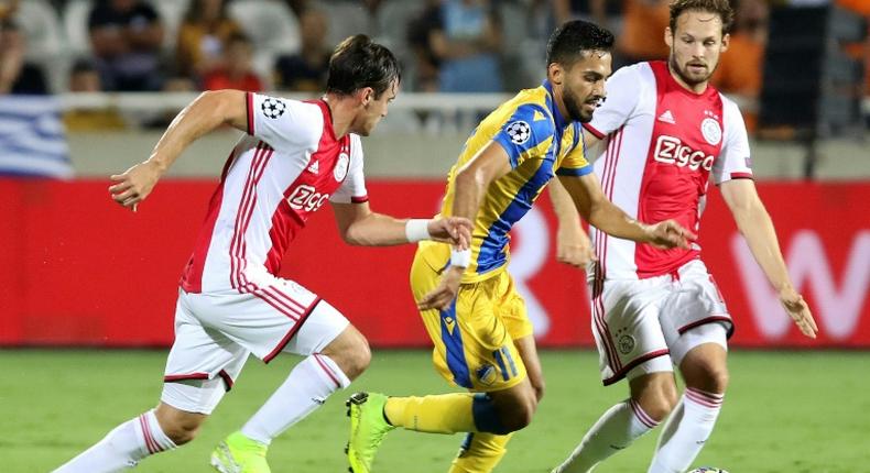 APOEL midfielder Musa Suleiman gave Nicolas Tagliafico and Daley Blind and the Ajax defense a difficult time