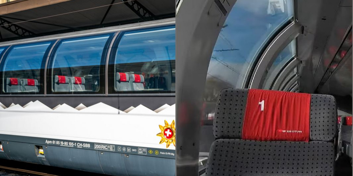 Panoramiczny wagon szwajcarskich kolei
