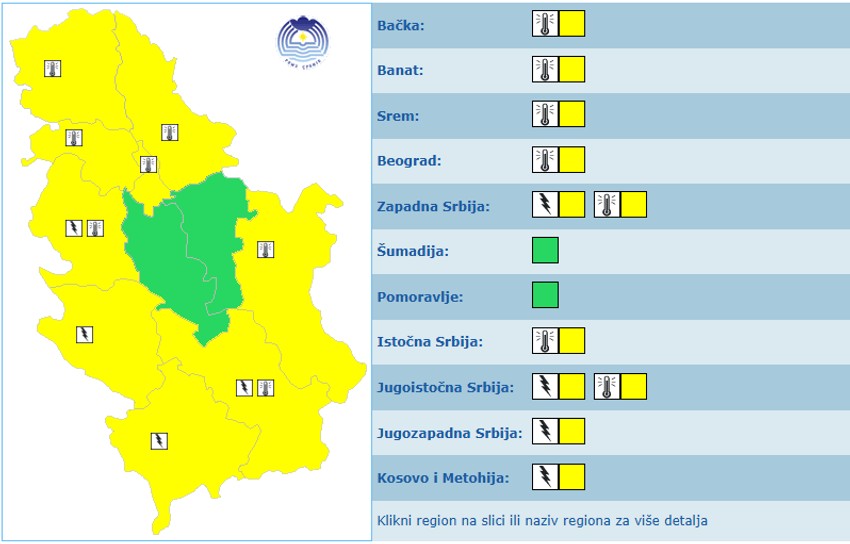 Meteoalarm za danas
