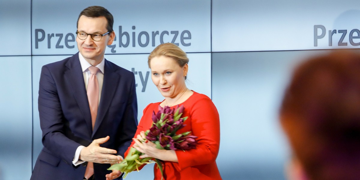 Mateusz Morawiecki i Andżelika Możdzanowska.