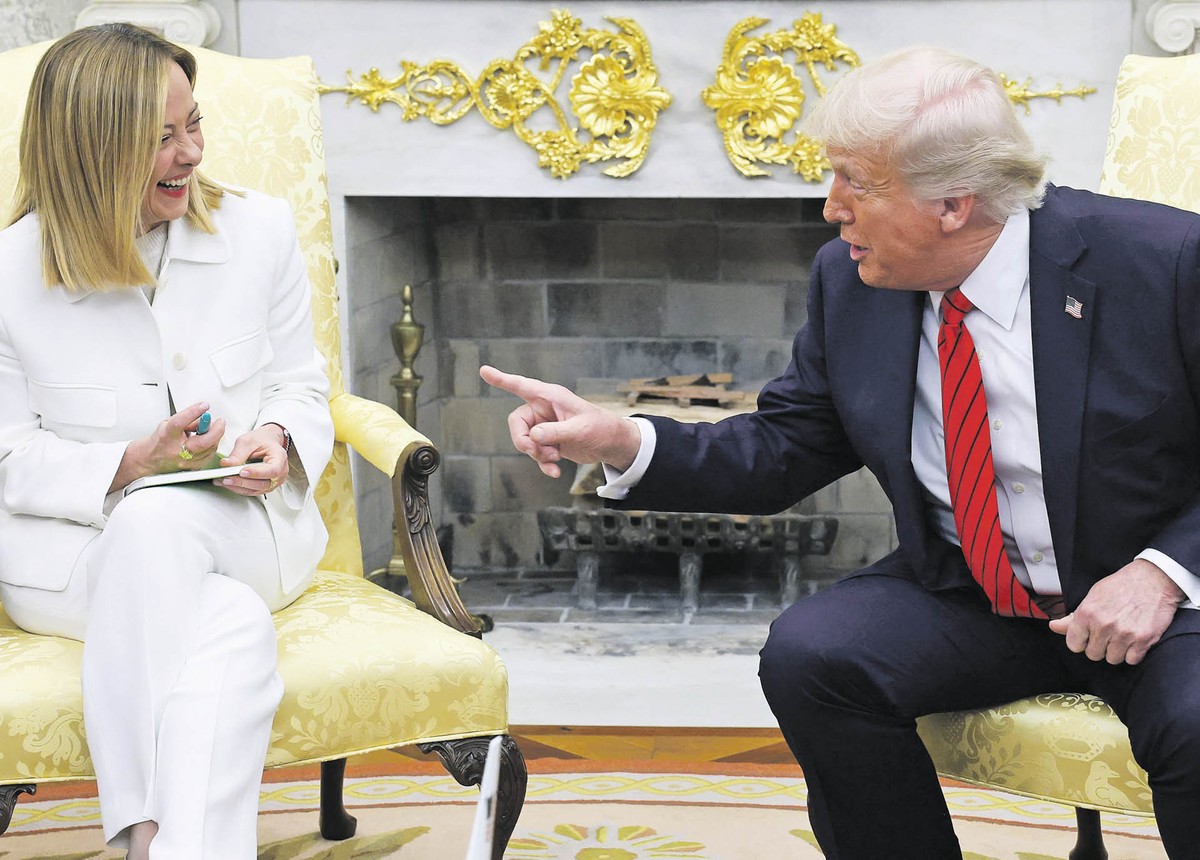 Premier Włoch Giorgia Meloni w Białym Domu. 17 kwietnia 2025 r.