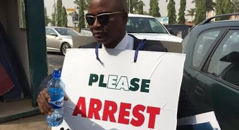 Protester demands arrest of former president, Goodluck Jonathan