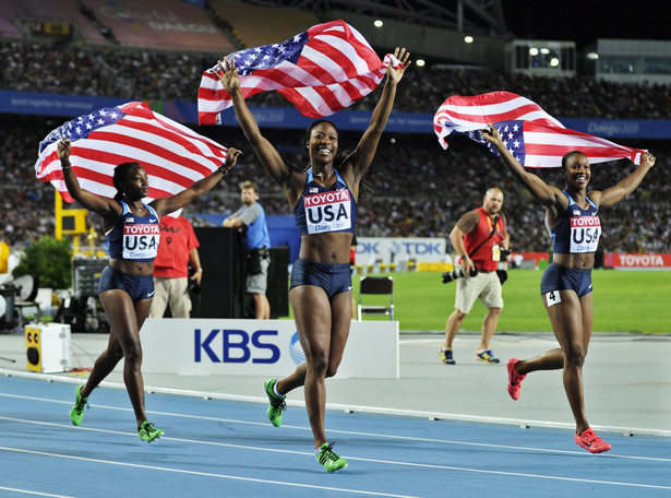Piękne Amerykanki wygrały sztafetę 4x100 m