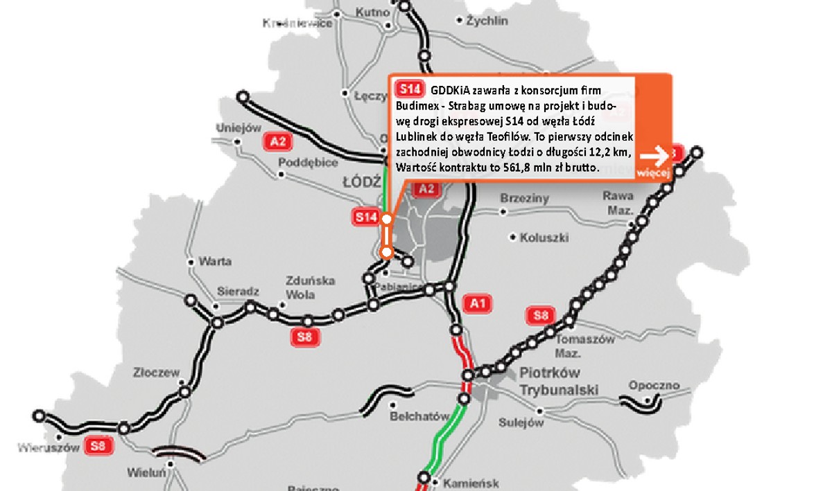 S14 - Zachodnia obwodnica Łodzi - odcinek Lublinek - Teofilów