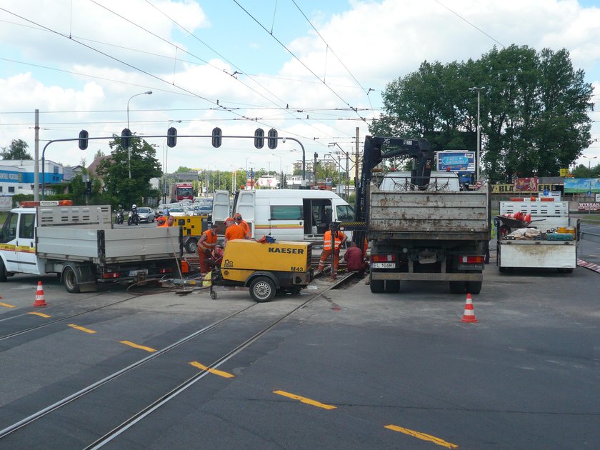 remont torów na Legionów w Łodzi