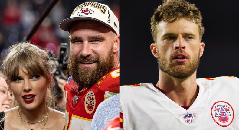 Travis Kelce has weighed in on the controversial speech his Kansas City Chiefs teammate Harrison Butker delivered earlier this month.Michael Owens/Getty Images, Cooper Neill/Getty Images