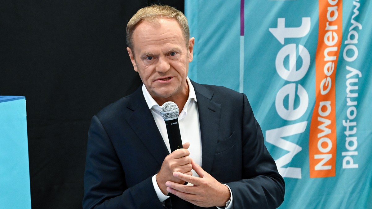 Przewodniczący PO Donald Tusk podczas spotkania z cyklu „Meet Up: Nowa Generacja Platformy Obywatelskiej.