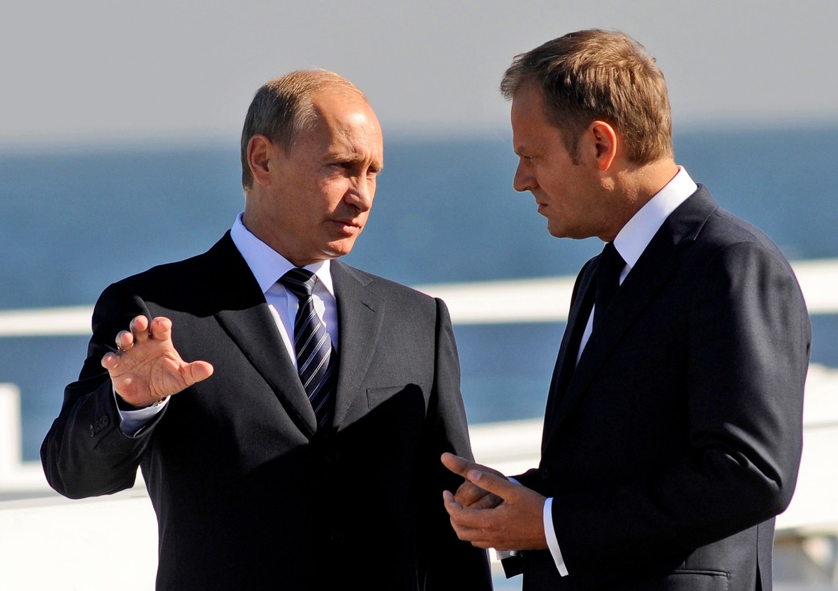 Władimir Putin i Donald Tusk na sopockim molo