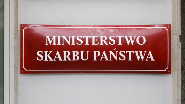 Tablica na budynku Ministerstwa Skarbu Państwa