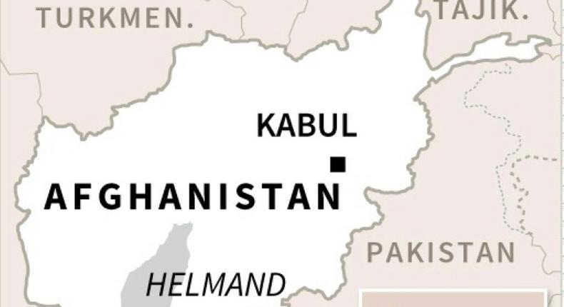 Map locating Helmand, site of deadly US military bombing.