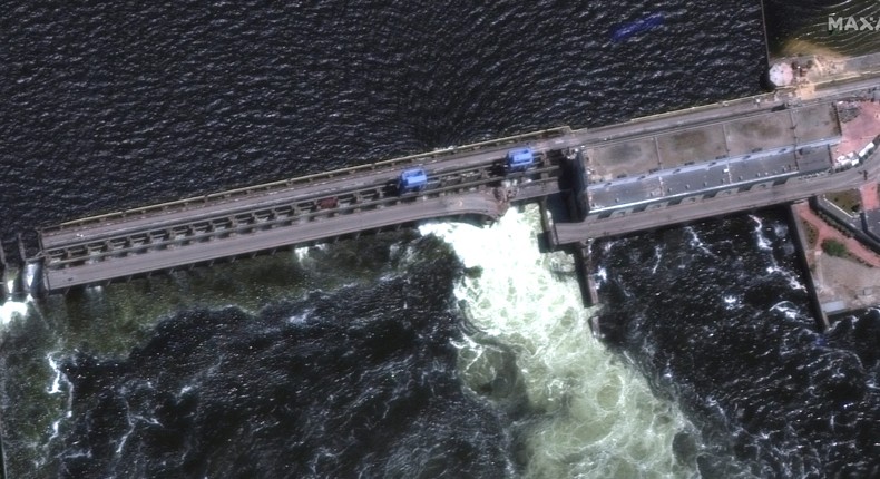 The Nova Kakhovka Dam on June 5.Maxar Technologies/Handout via REUTERS