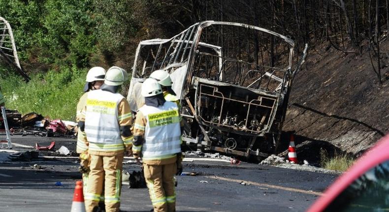 Up to 18 feared dead and some 30 injured in a fiery bus crash in Germany