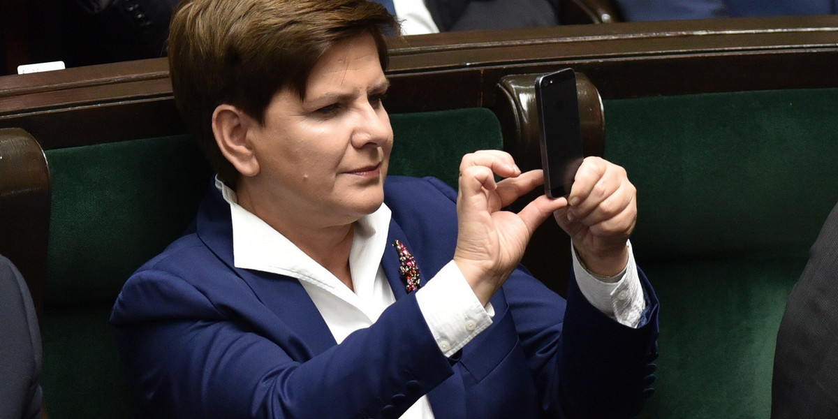 Beata Szydło podczas pierwszego posiedzenia Sejmu VIII kadencji