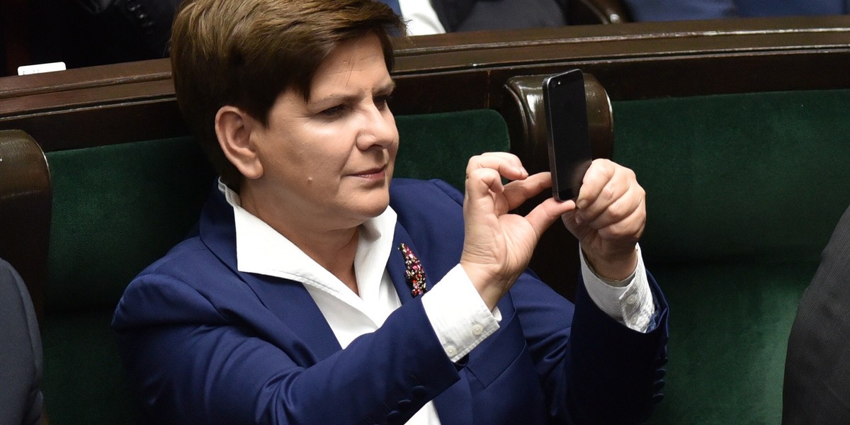 Beata Szydło podczas pierwszego posiedzenia Sejmu VIII kadencji