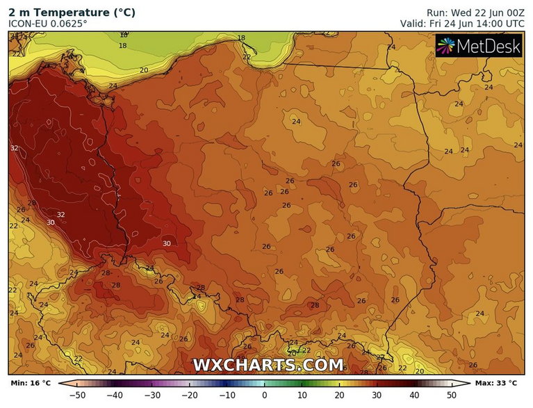 Piątek na zachodzie może przynieść upał