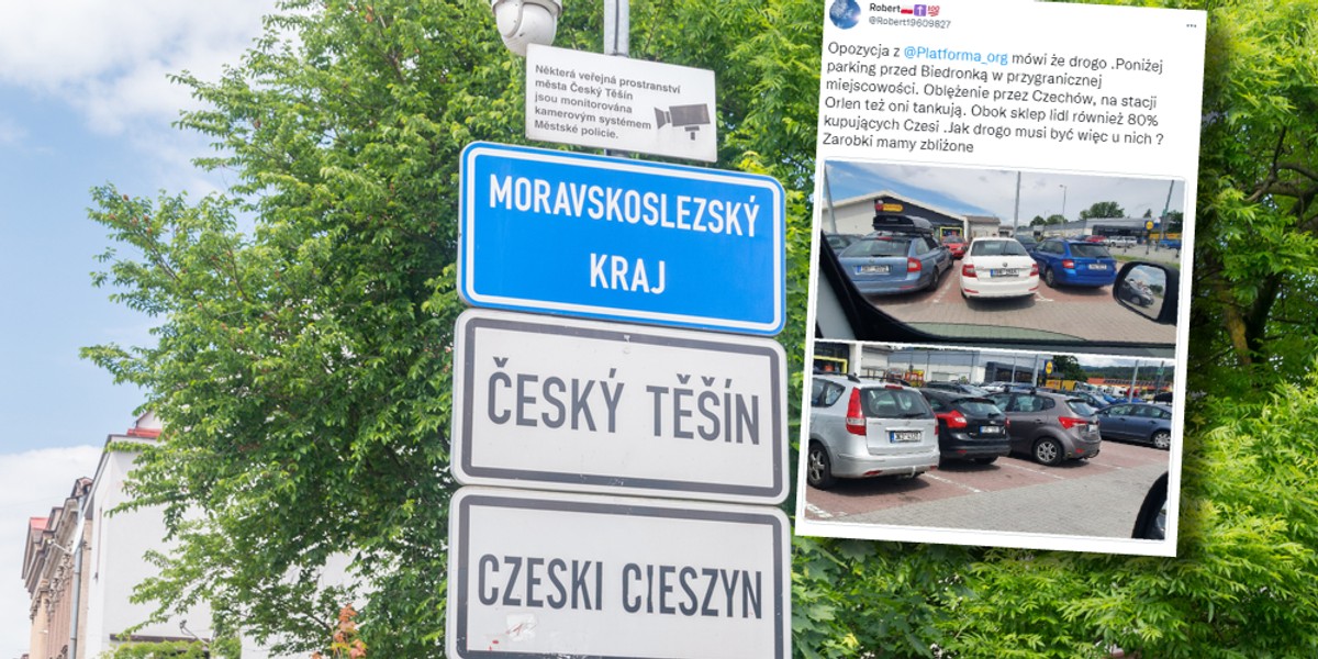 Parkingi sklepowe na południu kraju pełne są samochodów z czeskimi rejestracjami